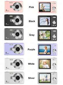1 Unit Q12 Digital Camera, Comes With 64G Memory Card, 50MP 2.4" Screen, Portable Design, Rechargeable CCD Sensor, Multiple Filter Modes. Portable Anti-Shake Smart Zoom Digital Camera, Suitable For Outdoor Use. - Multicolor - View 7
