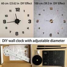 1pc Large Outdoor Yard Wall Clock, Adhesive DIY Wall Clock, Easy Installation Without Damaging Walls, 3D Decorative Wall Clock, Farmhouse Style For Indoor & Outdoor, Suitable For Yard, Living Room - A - View 9