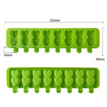 1pc 8-Cavity Double Heart Popsicle Mold Set With 50 Wooden Sticks, Silicone Molds For Homemade Ice Pops, Cake Pop Mold, Cake Pop Molds, Chocolate, Mini Cakes & Cheese Sticks, Reusable Kitchen Tool For Summer Treats, Freezer/Oven/Steamer Use (-40°C To 240°C), Easy Release Dessert Maker, Cute Kitchen Essentials With Popsicle Stick & Popsicle Sticks For DIY Snacks And Gifts - Bộ khuôn 8 ngăn kèm 50 que gỗ - Xem 11