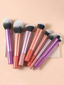 1 Piece. Contains Powder, Blush, Contour, Eyeshadow And Highlighter Brushes For Flawless Makeup. Gift Box Included. - Burgundy - View 1