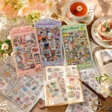 4sheets PET Embelishment Stickers DIY Collage Supplies Creative Decor Hand Made DIY Scrapbooking Material Stickers - 4sheets - View 7