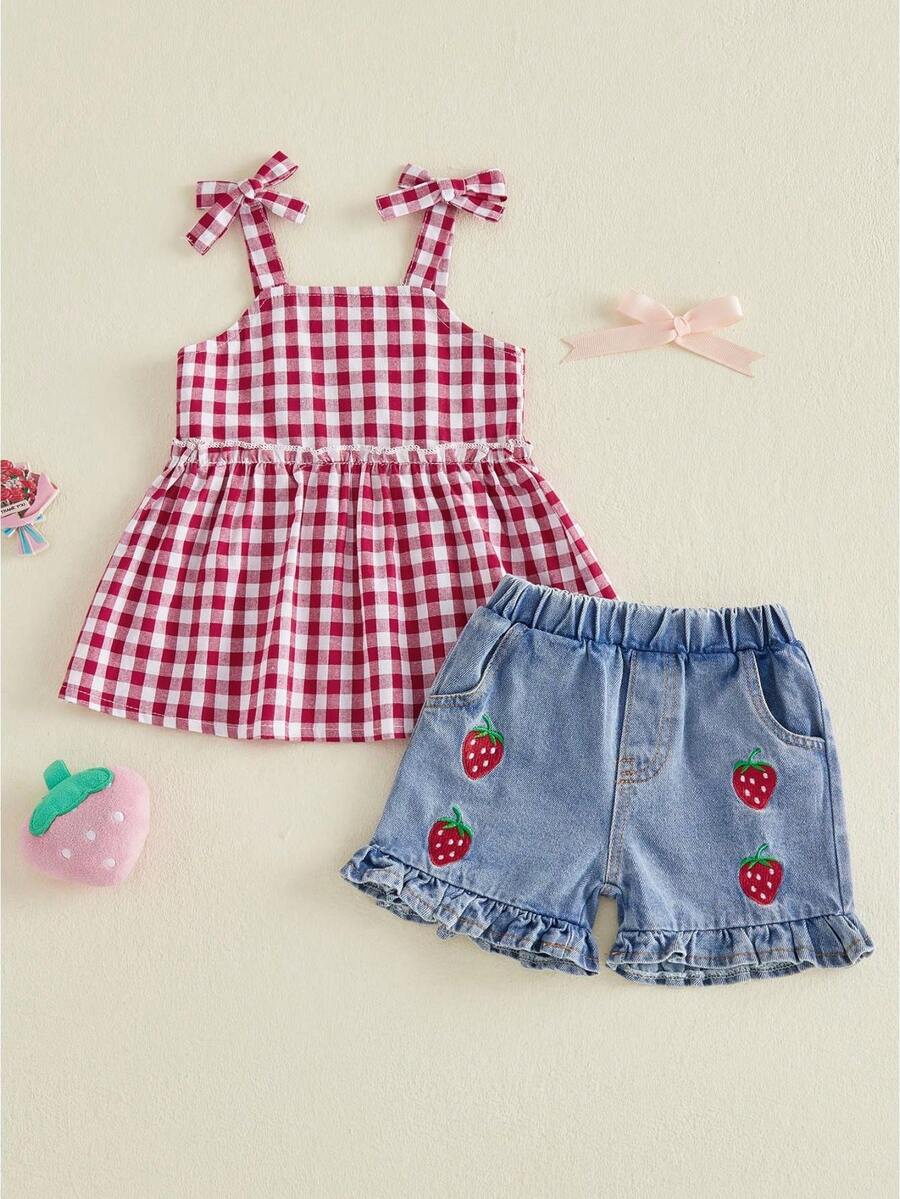 Baby Girls Tank Top Co-Ords - Red - View 1