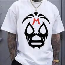 S-3XL Men's Wrestling Theme T-Shirt With Devil Dog Group Print, A194 Casual Summer T-Shirt, Crew Neck - 綠色 - 查看 11