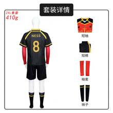 Blue Prison T-Shirt Cosplay Costume, German Team Cosplay Costume, Red And Black Anime T-Shirt, Isagi Yoichi. - 系師凜[9號藍紅] - 查看 2