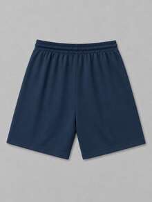 Strevion Men's Summer Batman Car Graphic Print Casual Sports Shorts - Navy Blue - View 2