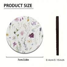2pcs Flower Plant Absorbent Car Cup Holder Coaster Mats Water Cup Coasters For Women Car Interior Additions Vehicle Home Desk Decor - Colorful - View 6