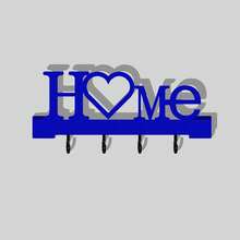 1pc Home Love Shaped Wall-Mounted Key Holder Organizer With Hooks, Suitable For Living Room Home Decor - A - View 8