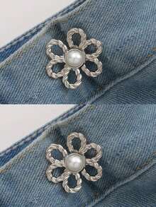 2 Sets Of 6-Petal Detachable Invisible Waist Belt Flower Buckle, Waist Cinching Buttons, Shirt Collar Pins - Multicolor - View 22
