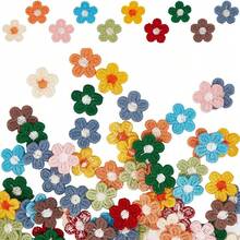 30 piezas/paquete de apliques de flores bordadas de colores mixtos, pegatinas de parches de costura para decoración de ropa & zapatos - parche de tela - Ver 1