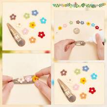 30 piezas/paquete de apliques de flores bordadas de colores mixtos, pegatinas de parches de costura para decoración de ropa & zapatos - parche de tela - Ver 4