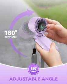 Portable Handheld Turbo Fan, 5 Gear Wind, Battery Operated, Up To 12 Working Hours, 3 IN 1 Hand Fan With Air Turbo Tech Cooling Fans For Outdoor Activities, Travel, Beach (Green) - 手持 - 查看 8