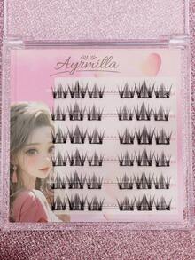 Self-Adhesive Natural Voluminous Lash Clusters, Easy Peel & Stick Segmented False Eyelashes, Soft Lightweight Reusable, Suitable For Everyday, Office & Natural Makeup Look - C - View 3