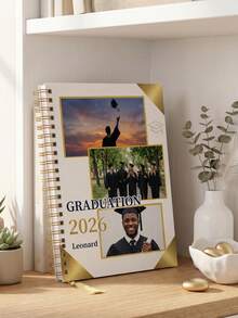 1PC Personalized Graduation Spiral Notebook With Custom Name - Perfect Memory Keepsake Journal For Class Of 2026, Ideal Student Back-To-School Gift, Premium School Supplies, 14.3x20.7cm Elegant Notebook Diary For Celebrating Academic Achievement - Multicolor - View 3