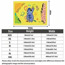 迪士尼《星际宝贝》趣味涂鸦美学挂毯，可爱亮黄色墙饰，柔软布料背景，适用于卧室、派对和摄影 - 0 - 查看 5