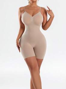 Tuta da donna sexy, elegante, comoda e resistente, di colore unito, adatta per tutte le stagioni - Albicocca - Visualizzare 5