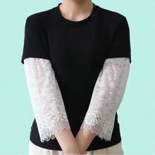1 Pair Lace Floral Sun Protection Sleeves, Nylon Breathable Elegant Fresh Sun Protection Sleeves, Elegant Style Sun Protection Sleeves - Lace - View 7