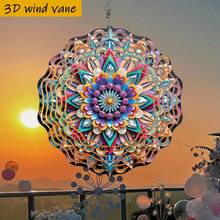 3D 1件裝彩色紙藝曼陀羅花，25.5cm/10in*25.5cm/10in 附旋轉掛鉤，360° DIY創意風鈴，多功能室內/室外 360°旋轉吊飾（不含吊墜），隨機款式 - A - 查看 8