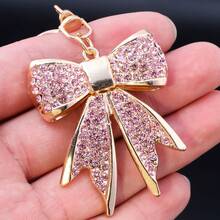 A European And American Full Diamond Bow Clothing Keychain Key Accessories - Fashionable And Cute. Women's Bag Accessories - Multicolor - View 3
