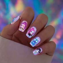 5入組 D Emon Hunters K-Pop 角色 3D 釘貼，DIY 美甲貼紙，女性日常美甲裝飾配件 - 彩色 - 查看 8