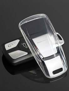 1pc TPU Material Car Key Protective Cover, Custom Fit Key Shell, Compatible With Audi A4 B9 A5 A6 8S 8W Q5 Q7 4M S5 S7 TT Models - A - View 5