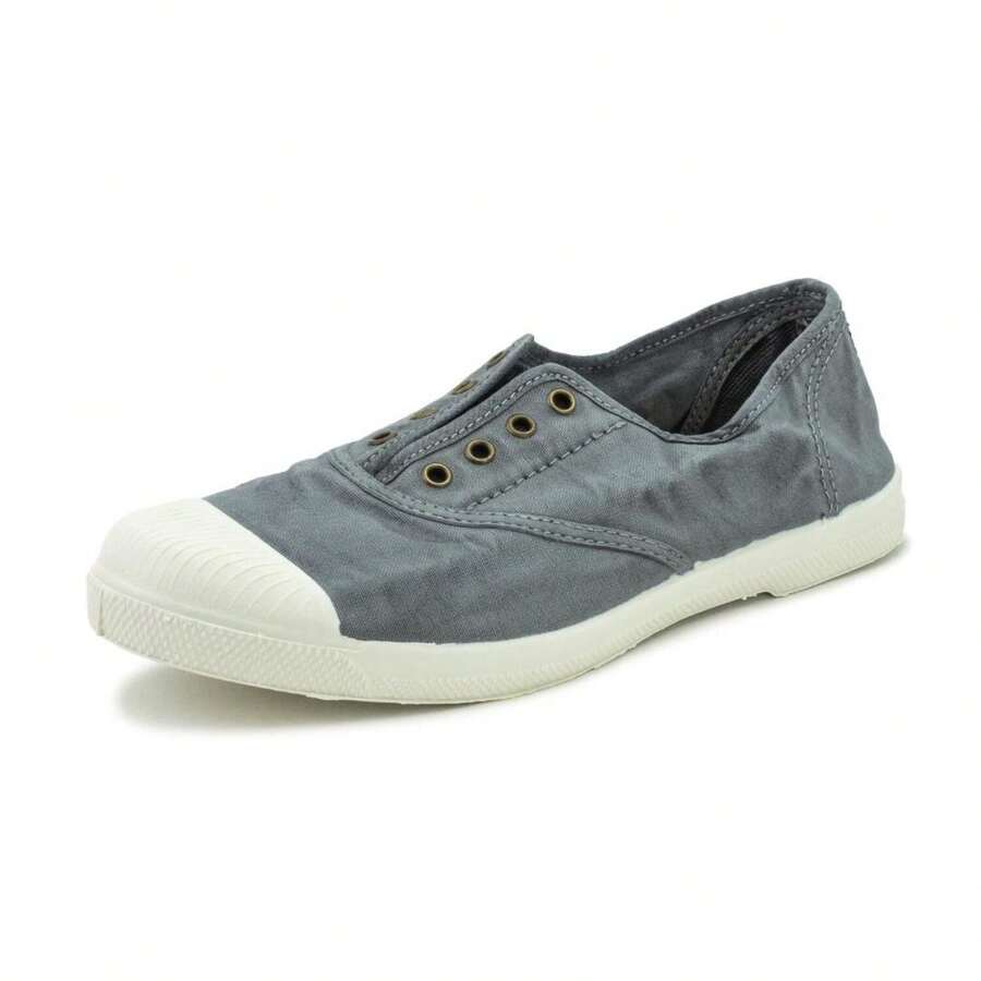 Natural World Eco Natural World Old Lavanda Women's Gray Sneakers - Certified -Friendly Canvas, Slip-On And With A Distressed Effect. Ideal For Casual Mid-Season Or Summer Looks. With A Durable Rubber Toe Cap And Non-Slip Rubber Sole For Greater Comfort And Safety. Versatility And Style In Every Step! - 灰色 - 查看 1