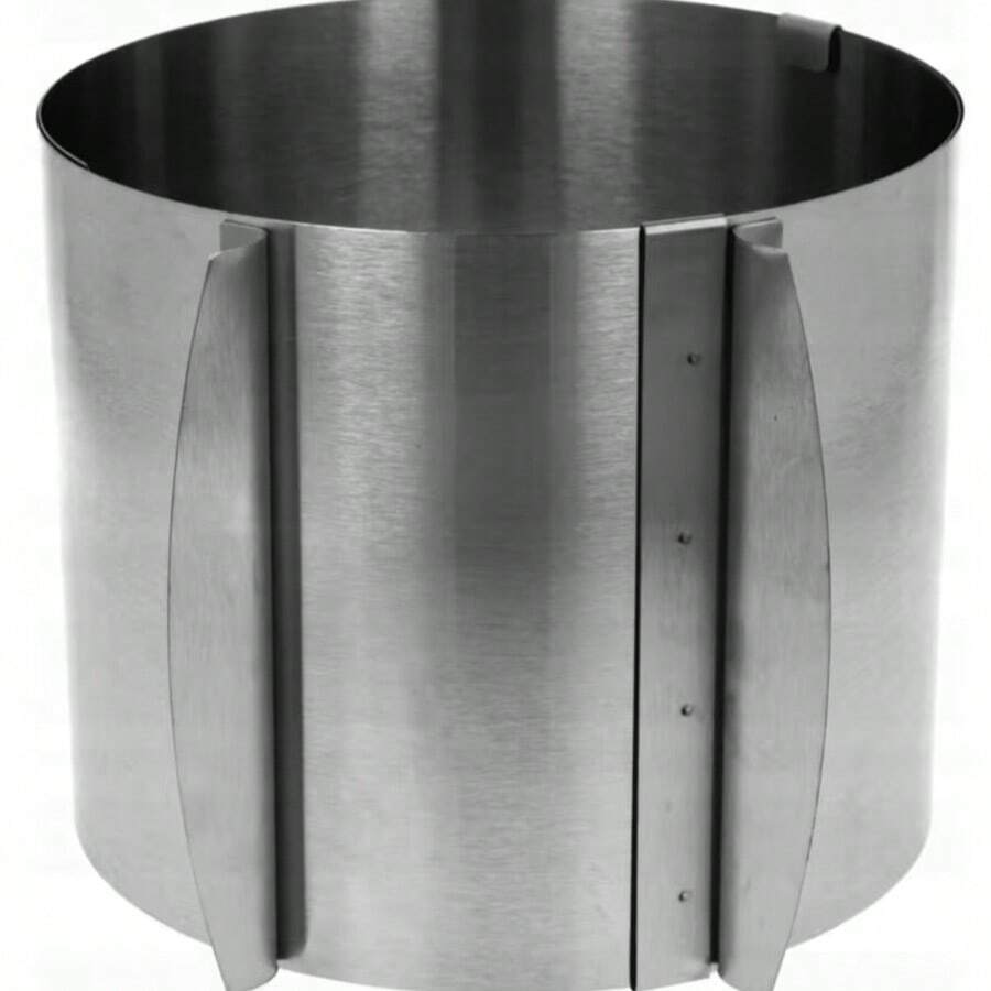 Adjustable 15 Cm Stainless Steel Cake Ring – Professional Baking Frame For Cakes, Pastries, And Desserts – Round Adjustable Mold For Creams, Sponge Cakes, Cheesecakes, And Mousses – Durable, Easy To Clean, Heat-Resistant, Non-Deformable – Baking And Cake Decorating Accessory - View 1