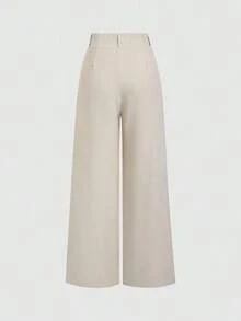 Pantalones anchos plisados de mujer de elegante estilo vintage jacquard, para otoño/invierno - verde menta - Ver 4