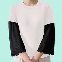 1 Pair Lace Floral Sun Protection Sleeves, Nylon Breathable Elegant Fresh Sun Protection Sleeves, Elegant Style Sun Protection Sleeves - Lace - View 5