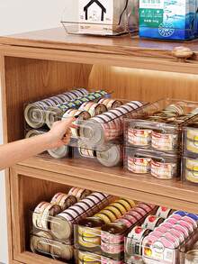 4/2/1pc Stackable Cat Food Storage Box, Large Capacity, With Handle, Cat And Dog Toy Storage, Cat And Dog Food Storage, Suitable For Cat And Dog Treats, Kitchen, Refrigerator And Cabinet Storage Container. - Clear - View 5