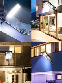1pc 8000W Solar Outdoor Street Light - 6500K Solar Parking Lot Light Commercial, Automatically Turns On From Dusk To Dawn, Dual Row 12-Core 504 LED Yard Wall Light, Heavy-Duty Modular LED Solar Street Light With Remote Control, Suitable For Yard/Driveway Solar Street Light With Motion Sensor, Super Bright Auto-Sensing Solar Street Light For Street, Yard, Garage Entrance, Etc. - white light - View 12
