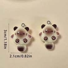 10 Stücke Resin Niedliche Siam Katze Anhänger, geeignet für DIY Halskette, Armband, Ohrringe, Schlüsselanhänger und andere Schmuckherstellung - Verschiedenfarbig - Übersicht 2