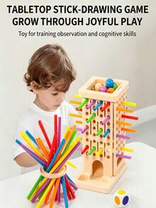 Colorful Wooden Chess Board Game Set With Mallets & Dice, Educational Math Toy For Family, Suitable For Children 3+ Years Old, Develops Hands-On Ability, Gift For Boys And Girls - Multicolor - View 4