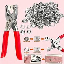 200 Stücke/400 Stücke Silber Druckknopf Set mit manueller Zange - Verschiedene Farben, geeignet für Basteln, Kleidung, Hüte und Taschen - Metall Nähzubehör, Stoffverstärkung und Heimnähprojekte - Fünfklauenzange - Übersicht 1