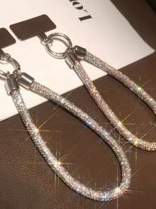 1PC Rhinestone Fashion Diamond Phone Lanyard For Women Keychain Wrist Strap Charm Crystals Short Sturdy Chic Phone Wristlet - Multicolor - View 1