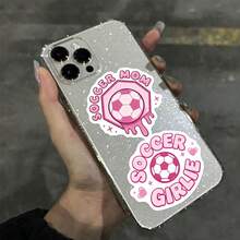 50PCS Cartoon Pink Football Sticker Cartoon Romantic Football Mom Creative Support Incentive Sports Decoration Phone Case Scrapbook Water Cup Laptop Guitar Gift Collection Sticker - 1 Set - View 11