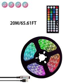 1-30m 5V RGB LED 燈條，16 LEDs/M，智慧 App 控制，適用於婚禮派對、聖誕裝飾、居家客廳臥室照明 - 5050 - 查看 14