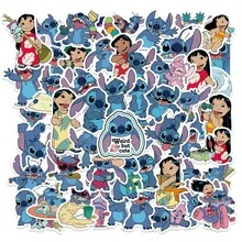 50张史迪奇贴纸，史迪奇卡通贴纸，莉萝贴纸，防水贴纸，适用于书籍、日记本、手机壳、笔记本电脑、平板电脑、水瓶，适合节日、生日、奖励、礼物装饰 - 多色 - 查看 1