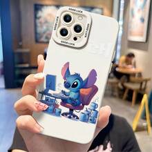 Disney Lilo & Stitch Phone Case - Funny Office‑Worker Stitch Protective Case, White Background With Computer‑Using Stitch Surrounded By Coffee Mugs, Subtle "Disney Stitch" Lettering, Compatible With IPhone 17, 16, 15, 14, 13, 12, 11 Pro Series And Galaxy S22, S23, S24, S25 Models, Ideal For Birthdays, Holidays, Anniversaries, Graduation Gifts, Or Any Special Occasion To Surprise Family, Friends, Classmates, And Loved Ones. - màu đen - Xem 5