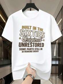 Camiseta de hombre con estampado vintage de los a?os sesenta. Tejido de calidad, corte holgado, estilo casual y cómodo. Dise?o gráfico. - Blanco - Ver 2