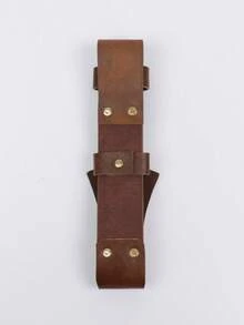 1pc Medieval Renaissance Faux Leather Fan Case, Brown Belt-Style Fan Holder, LARP/Cosplay Costume Prop - A - View 6
