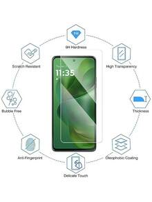 2-Pack High Definition Transparent Screen Protector, Compatible With G Power (2021)/G Power/G Power 5G/G Power (2022)/G Power 5G (2023)/E40/G50 5G/G50 4G/G Series, High Hardness Tempered Glass Phone Screen Protector, Made Of Premium Reinforced Glass With Stable Structure And Good Anti-Aging Performance, Long-Lasting Anti-Yellowing. Reinforced Scratch-Resistant And Wear-Resistant Coating Allows The Film To Withstand Daily Friction And Frequent Sliding. - Clear - View 2