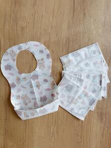1 Pack Disposable Baby Bibs, Infant 7A Antibacterial Drool Bibs, Baby Feeding Bibs - Multicolor - View 9