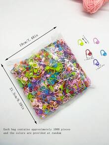 1000pcs Bulk Comma Stitch Markers, Random Multicolor Yarn Clips, Suitable For Knitting, Crochet, Tracking Rows, Stitch Counts, Increasing/Decreasing, Pattern Cycles And Sewing Markers, Large Supply For Home Knitting Enthusiasts And Advanced Crafters - Comma Mark - View 9