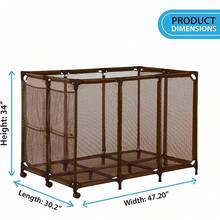 Large Capacity Pool Toy Storage Organizer On Wheels Mesh Rolling Storage Bin For Swimming Pool Floats Noodles Balls Accessories Weather Resistant Poolside Equipment Rack Container Brown - Brown - View 7