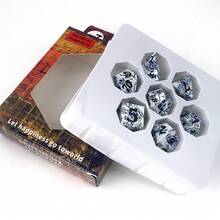 7-Piece Ancient Blue And White Porcelain Polyhedral Dice Set, Odorless, For RPG Tabletop & Outdoor Yard Games, Holiday Gift - Blue and White Porcelain - View 7