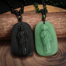 1 buah Kalung Liontin Patung Yesus Mirip Giok, Liontin Unisex - Santo Yudas Tadeus - View 3