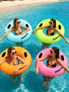 1 pieza Aro de natación inflable con asa, material de PVC, adecuado para agua, playa, piscina, fiesta temática, dispositivo flotante, flotador de piscina, asiento de descanso en el agua, balsa de piscina, se necesita comprar una bomba infladora por separado - Varios estilos - Ver 5