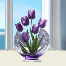 2D Acrylic Saffron Flower Desktop Decor, Multifunctional Indoor/Outdoor Art - 1PC - View 3