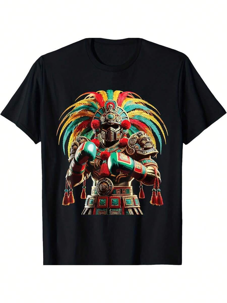 Inka Sports Mexican Boxing Glory Design T-Shirt - 黑色 - 查看 1