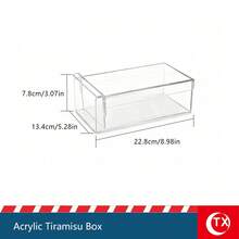 TX Transparent Acrylic Tiramisu Box, Rectangular Design With Lid, Includes Tiramisu Template And Scraper, Suitable For Cheesecake, Ladyfingers And Other Baked Goods, Essential For Holiday Parties, Birthdays, Gatherings And Home Kitchen - Multicolor - View 18